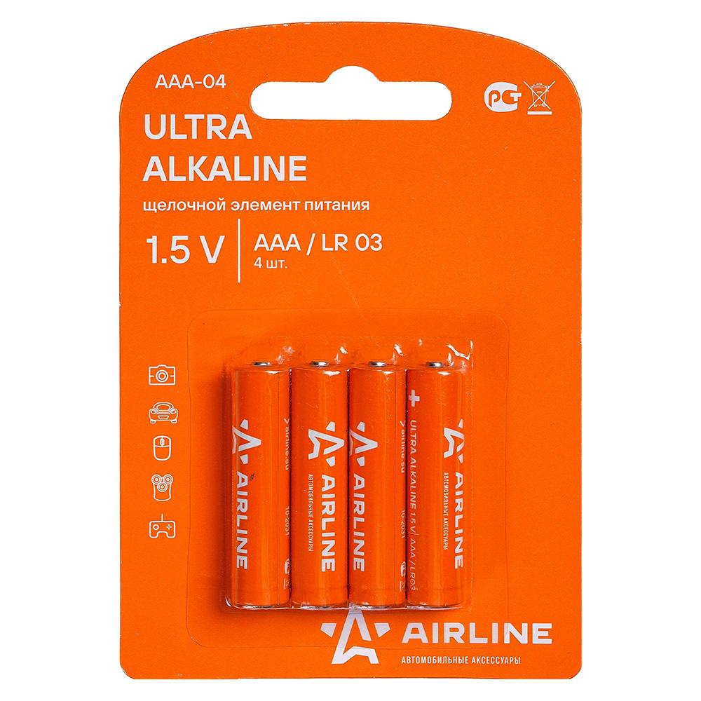 Батарейки LR03/AAA щелочные 4 шт. блистер AirLine AAA-04
